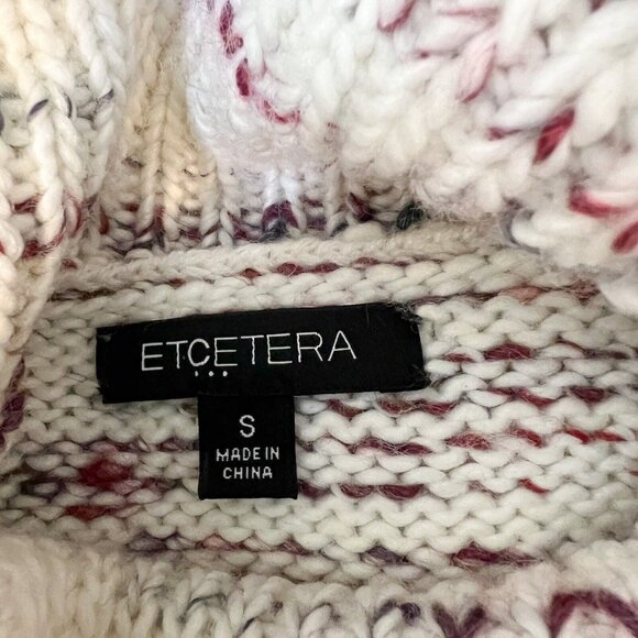 Etcetera Sweater S Wool Blend Knit Cowl Neck Short Sleeve Pullover Size Small - Picture 9 of 11
